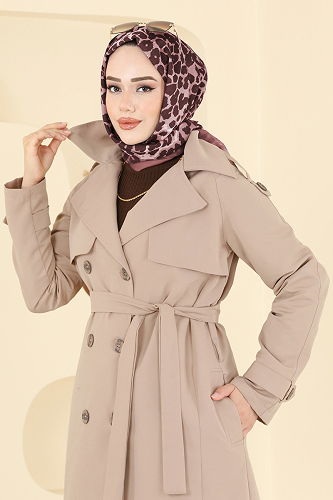 moda selvim ترانشكوت بيج 6248BSK463 - Thumbnail