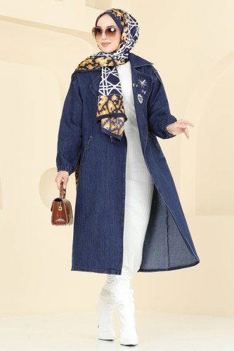 moda selvim ترانشكوت جينز غامق 639MSM187 - Thumbnail