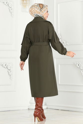 moda selvim Trenchcoat 639MSM187 Khaki - Thumbnail