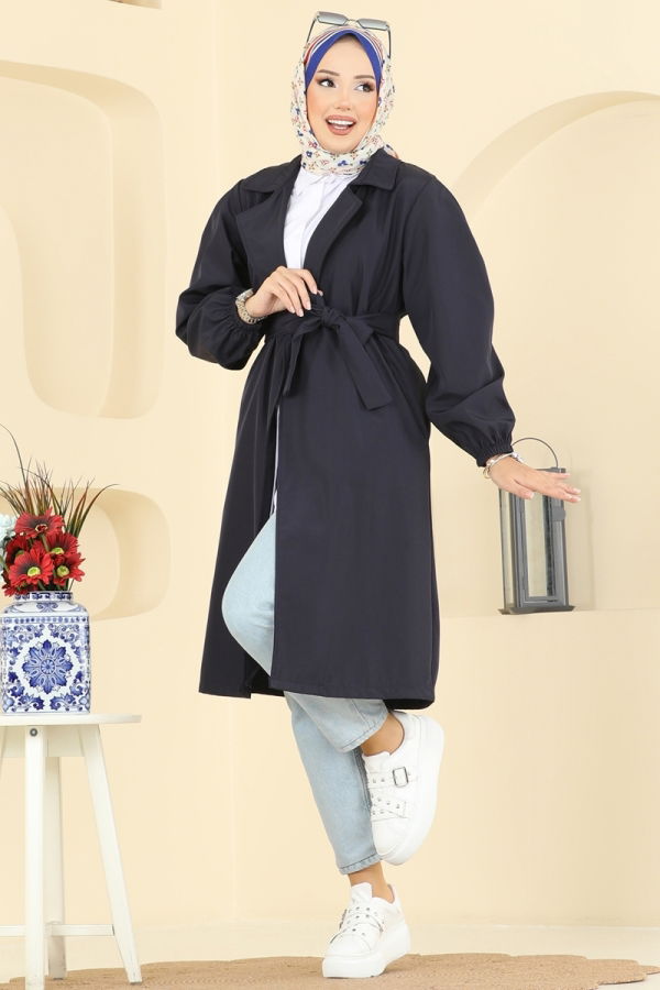 Modaselvim Trenchcoat Trenchcoat 8005TEG847 Navy Blue