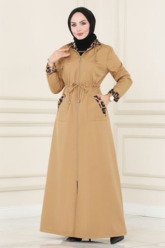 moda selvim Trenchcoat ASM2411 Latte - Thumbnail