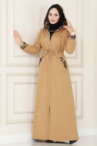 moda selvim Trenchcoat ASM2411 Latte - Thumbnail