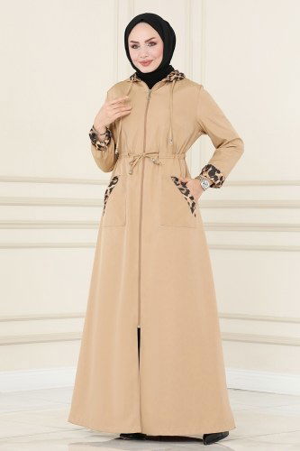 moda selvim Trenchcoat ASM2411 Light Latte - Thumbnail