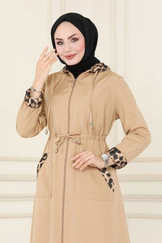 moda selvim Trenchcoat ASM2411 Light Latte - Thumbnail