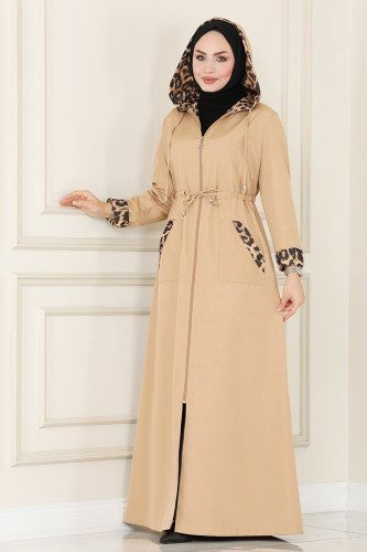 moda selvim Trenchcoat ASM2411 Light Latte - Thumbnail