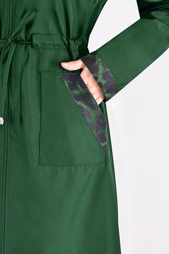 moda selvim Trenchcoat ASM2411-M Emerald - Thumbnail