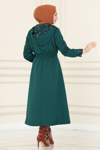 moda selvim Trenchcoat ASM2659 Emerald - Thumbnail