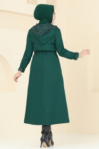 moda selvim Trenchcoat ASM2659 Emerald - Thumbnail