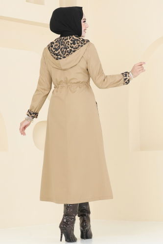 moda selvim Trenchcoat ASM2659 Latte - Thumbnail