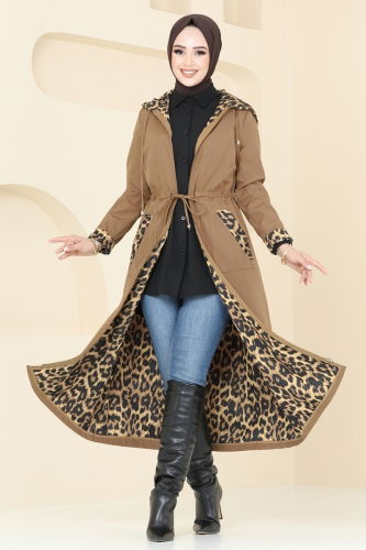 moda selvim Trenchcoat ASM2659 Light Tan - Thumbnail