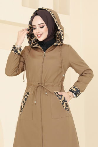 moda selvim Trenchcoat ASM2659 Light Tan - Thumbnail