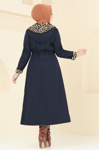 moda selvim Trenchcoat ASM2659 Navy Blue - Thumbnail