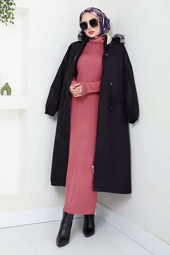 moda selvim Trenchcoat MSS0831-M Black - Thumbnail