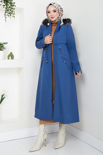 moda selvim Trenchcoat MSS0838-M Saxe - Thumbnail
