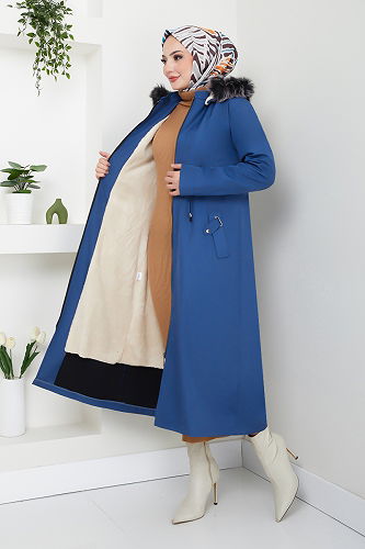 moda selvim Trenchcoat MSS0838-M Saxe - Thumbnail