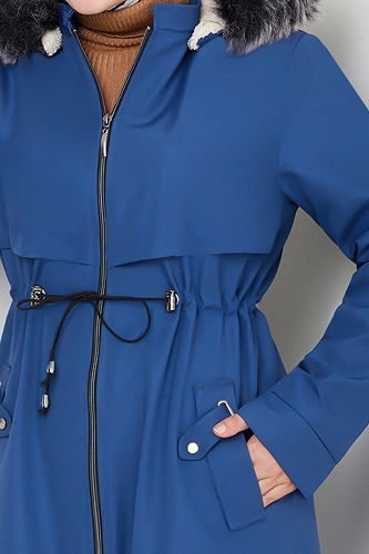 moda selvim Trenchcoat MSS0838-M Saxe - Thumbnail