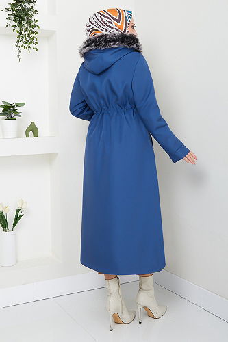 moda selvim Trenchcoat MSS0838-M Saxe - Thumbnail