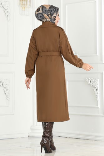 moda selvim Trenchcoat 639MSM187 Brown - Thumbnail