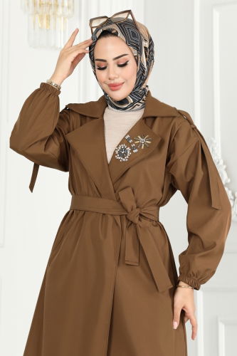 moda selvim TRENCHCOAT 639MSM187 Brown - Thumbnail