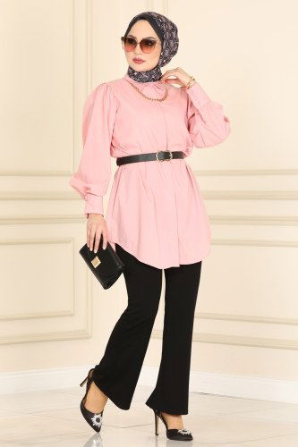 moda selvim 0025FYZ804 اسود بنطلون - Thumbnail
