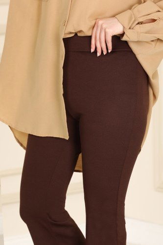moda selvim Trousers 20047UZ662 Brown - Thumbnail