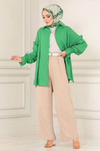 moda selvim 2198BLU797 Mink بنطلون - Thumbnail
