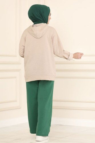 moda selvim Trousers 2220AYD574 Benetton Green - Thumbnail