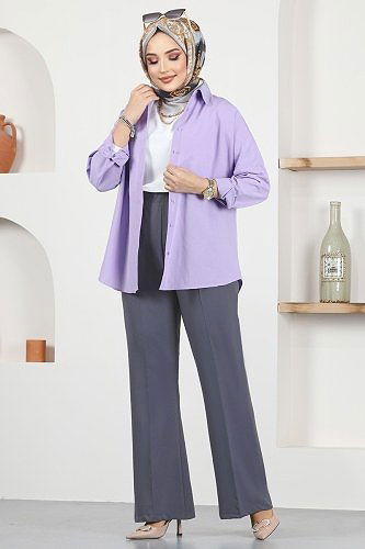 moda selvim Trousers 252MP806 Anthracite - Thumbnail