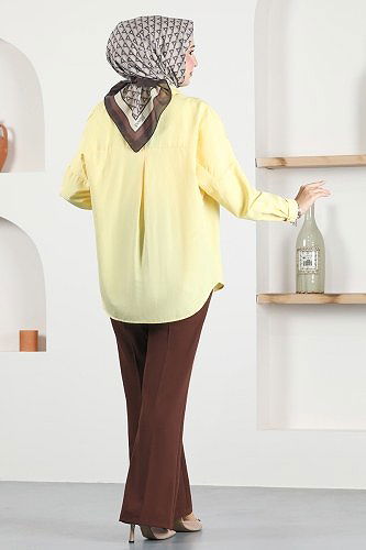 moda selvim Trousers 252MP806 Brown - Thumbnail