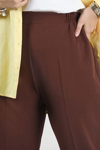 moda selvim Trousers 252MP806 Brown - Thumbnail