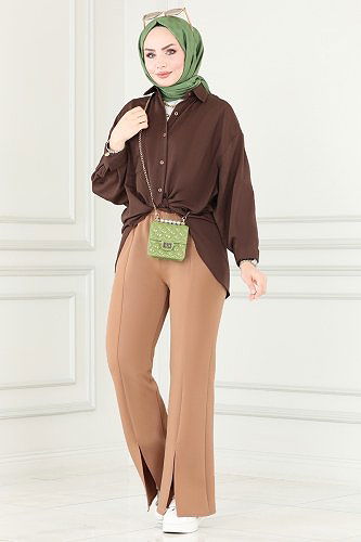 moda selvim Trousers 3000KTR750 Latte - Thumbnail