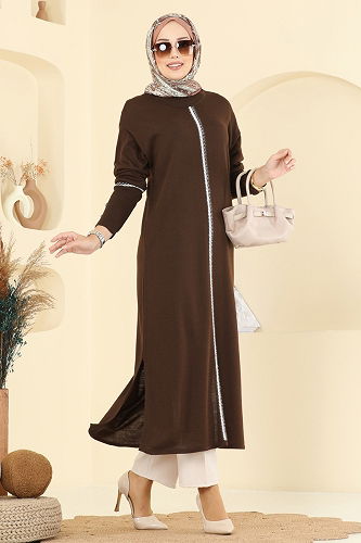 moda selvim Tunic 0021KLB1050 Brown - Thumbnail