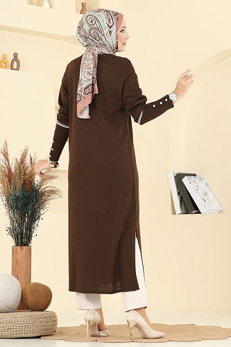 moda selvim Tunic 0021KLB1050 Brown - Thumbnail