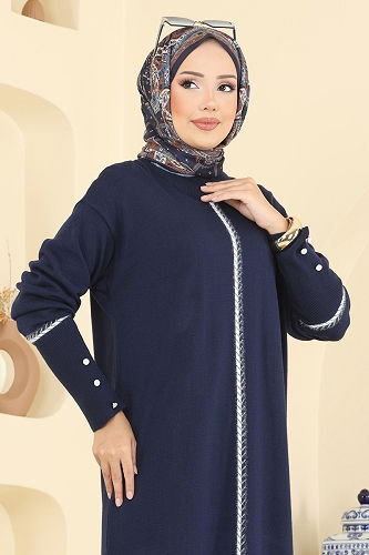 moda selvim Tunic 0021KLB1050 Navy Blue - Thumbnail