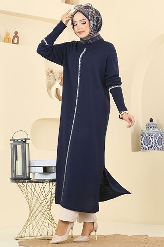 moda selvim Tunic 0021KLB1050 Navy Blue - Thumbnail