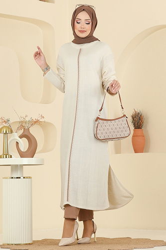 moda selvim بلوز بيج 0021KLB1050 - Thumbnail