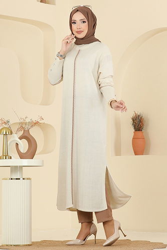 moda selvim بلوز بيج 0021KLB1050 - Thumbnail