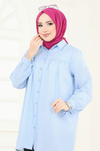 moda selvim Tunic 002MR1078 Baby Blue - Thumbnail