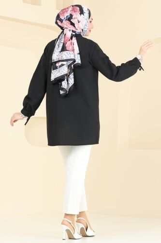 moda selvim Tunic 002MR1078 Black - Thumbnail