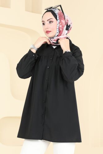 moda selvim Tunic 002MR1078 Black - Thumbnail