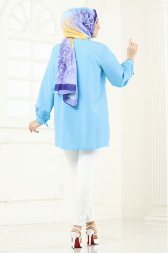 moda selvim Tunic 002MR1078 Blue - Thumbnail