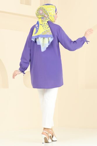 moda selvim Tunic 002MR1078 Dark Lilac - Thumbnail