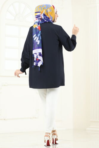 moda selvim Tunic 002MR1078 Navy Blue - Thumbnail