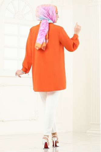 moda selvim Tunic 002MR1078 Oranj - Thumbnail