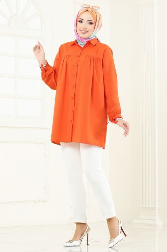 moda selvim Tunic 002MR1078 Oranj - Thumbnail