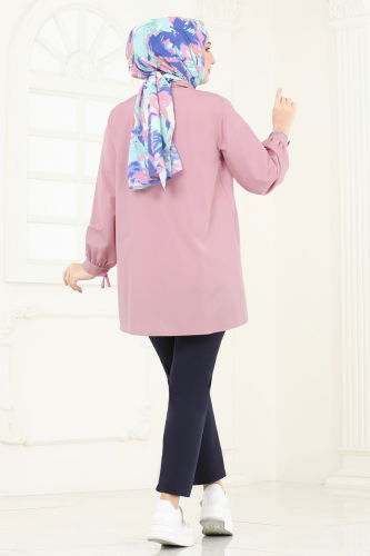 moda selvim بلوز وردي 002MR1078 - Thumbnail