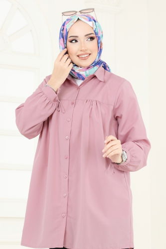 moda selvim بلوز وردي 002MR1078 - Thumbnail