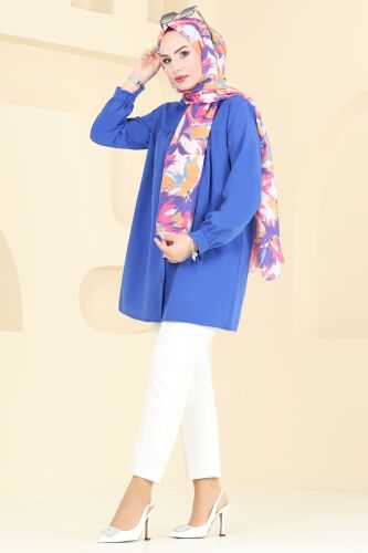 moda selvim Tunic 002MR1078 Saxe - Thumbnail