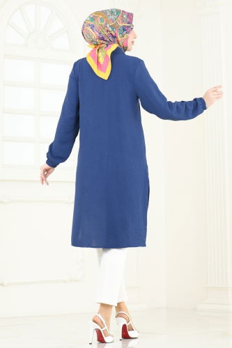 moda selvim Tunic 008MR1078 Indigo - Thumbnail