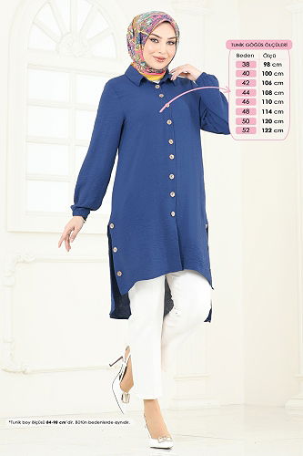 moda selvim بلوز ازرق 008MR1078 - Thumbnail